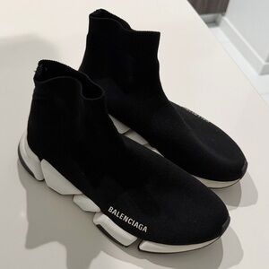 Balenciaga Black and White Sock Sneakers